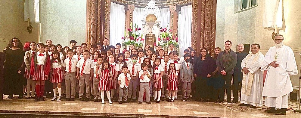 The Schola frequently joins with the concert Escolania of the parish school, for Masses and gatherings of Immaculate Conception Parish in Downtown Los Angeles