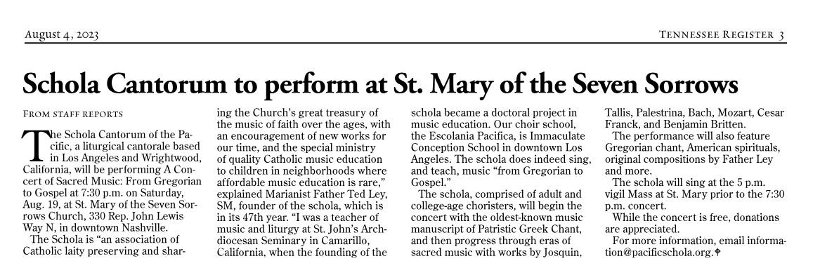 Tennessee Register Article, Aug. 4, 2023. Click to Read!